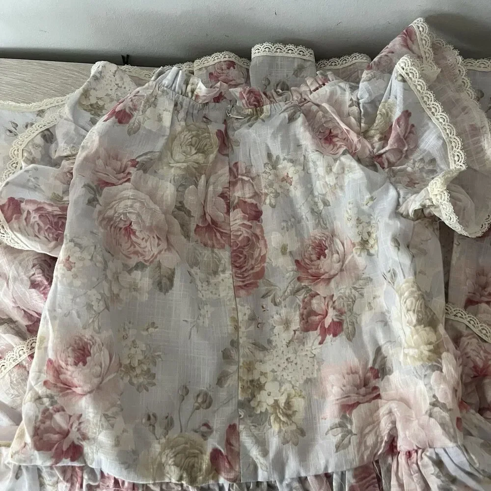 Trish Scully NWT Pink Lace Girls Dress Size 8 Floral Dressy Formal New Ruffles